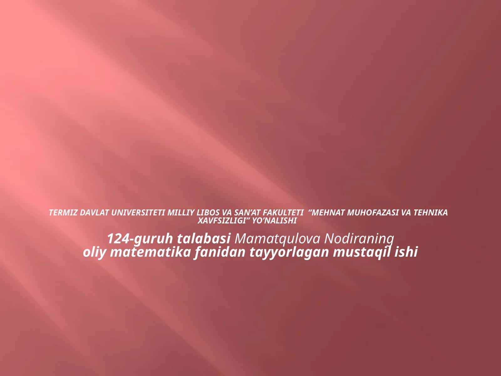 To’plamlar va ular ustida amallar 1