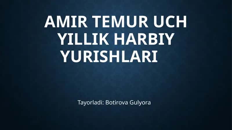 Uch yillik harbiy yurishlari 1
