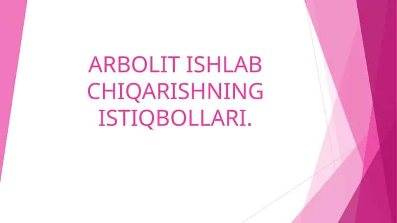 Arbolit Ishlab Chiqarishning Istiqbollari 1