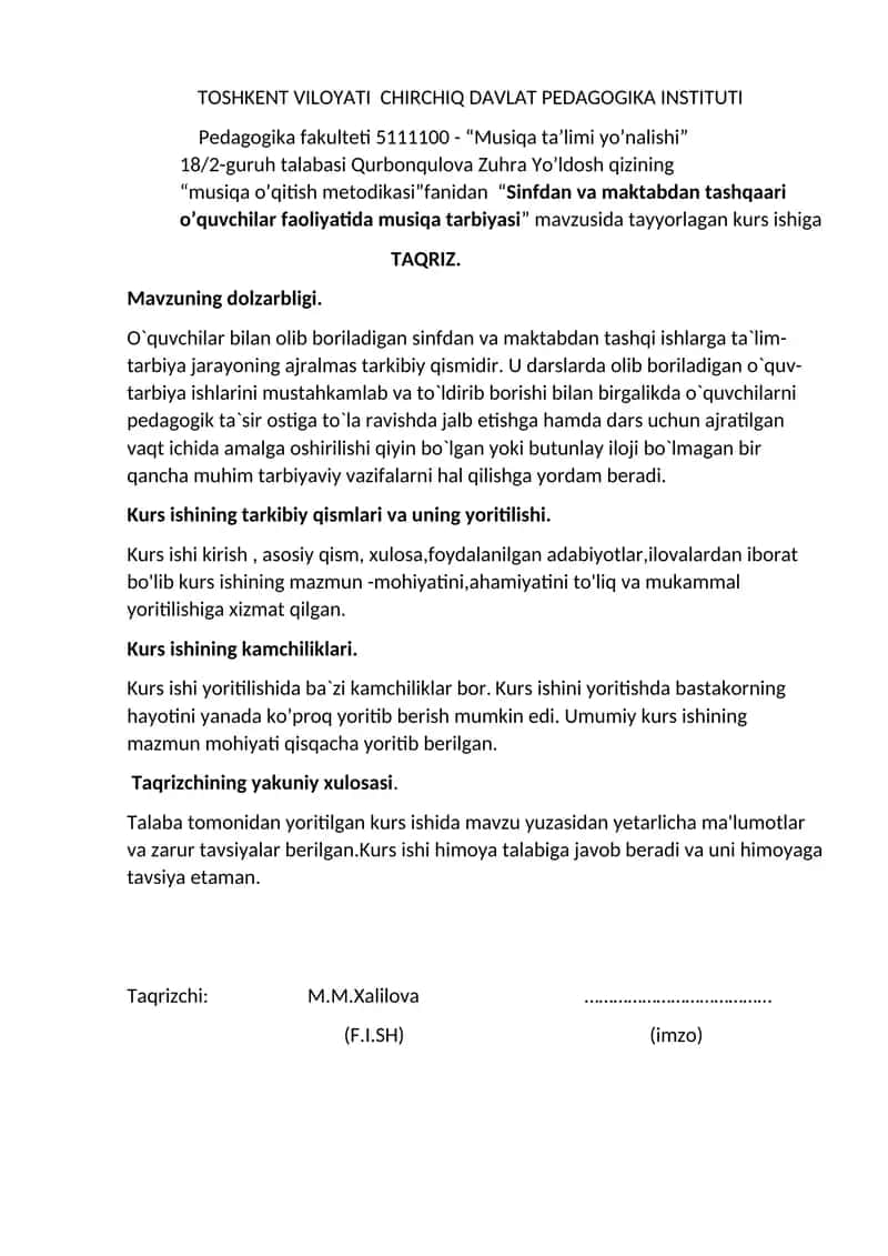 Musiqa o’qitish metodikasi 1