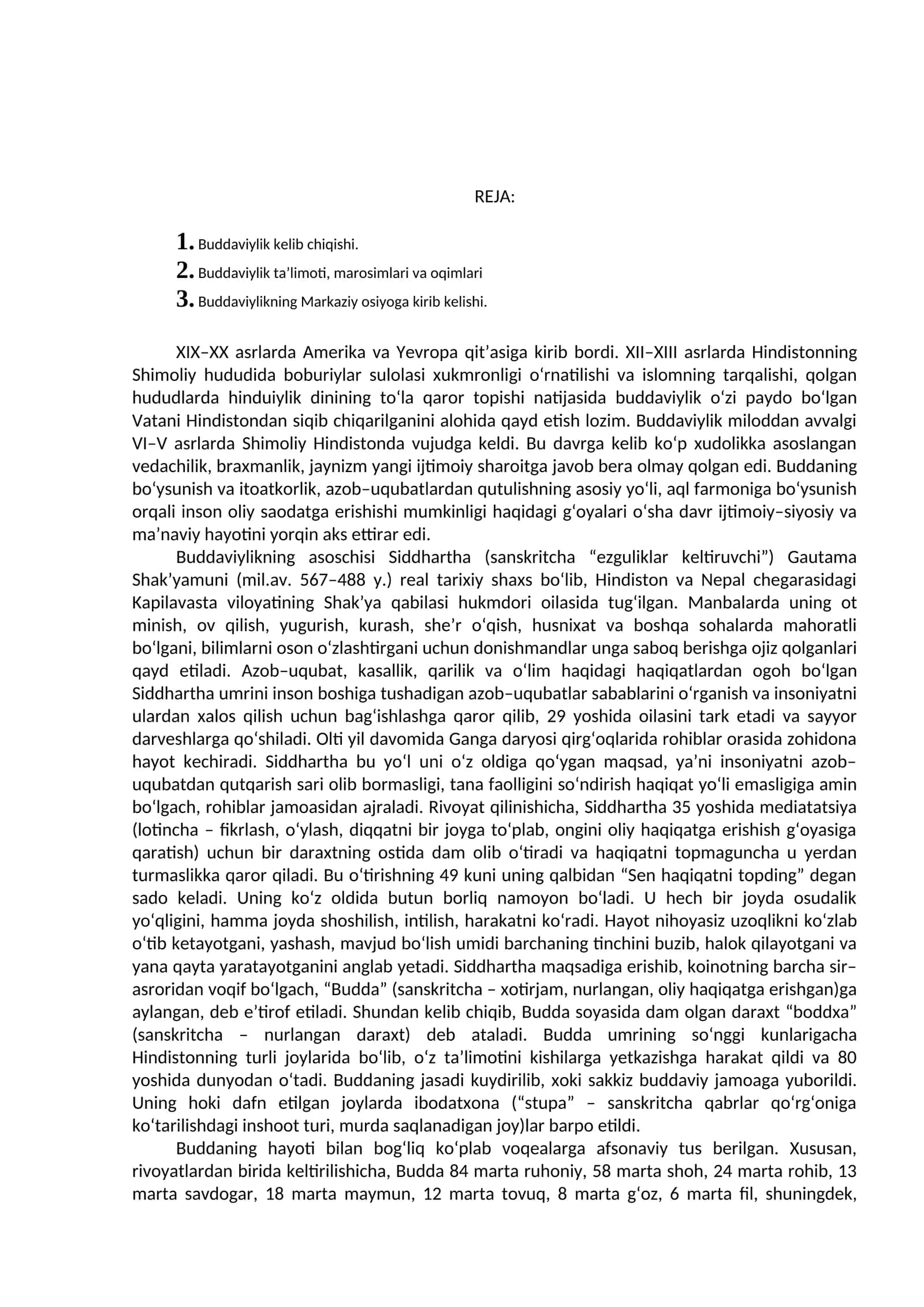 Buddaviylik tarixi 1