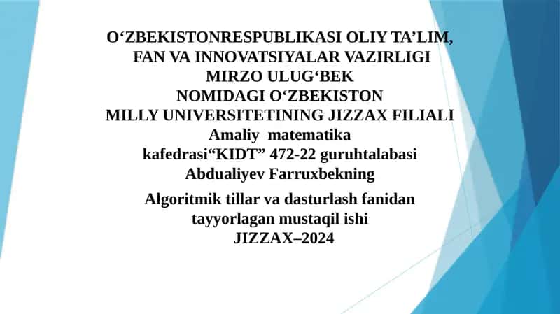 WPF asoslari. XAML sintaksisi. Application, Window sinflari. WPF ilova yaratish 1