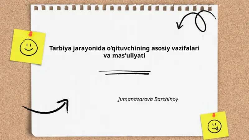 Tarbiya jarayonida o‘qituvchining asosiy vazifalari va mas'uliyati 1