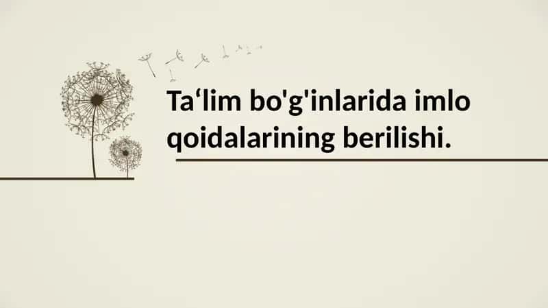 Ta‘lim bo'g'inlarida imlo qoidalarining berilishi. 1