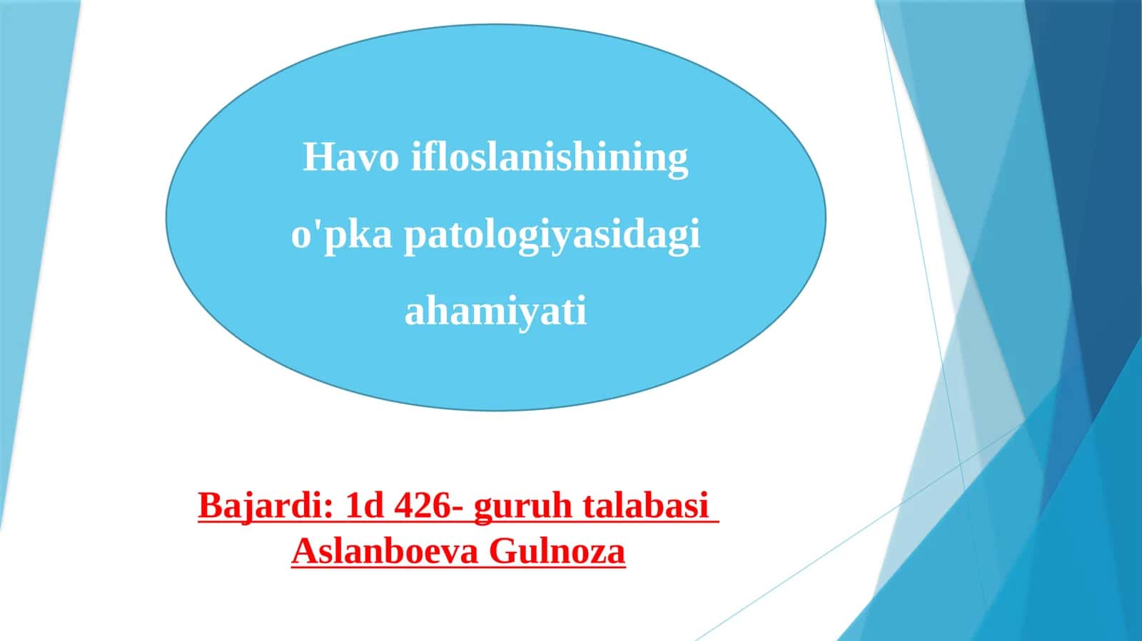 Havo ifloslanishining o'pka patologiyasidagi ahamiyati 1