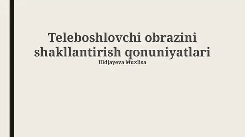 Teleboshlovchi obrazini shakllantirish qonuniyatlari 1