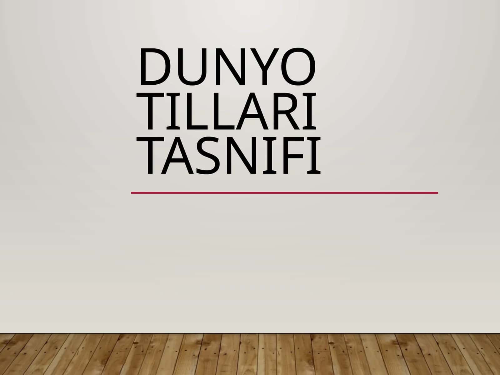 DUNYO TILLARI TASNIFI 1