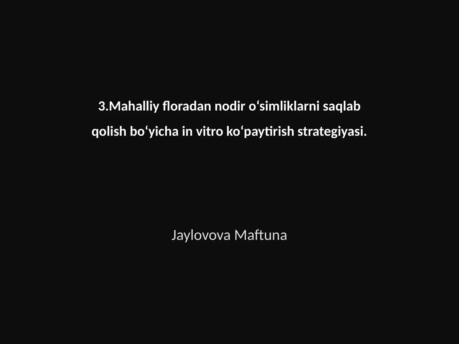Mahalliy floradan nodir o‘simliklarni saqlab qolish bo‘yicha in vitro ko‘paytirish strategiyasi 1