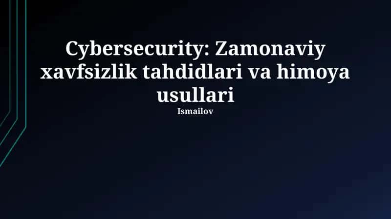 Kiberxavfsizlik asoslari 1