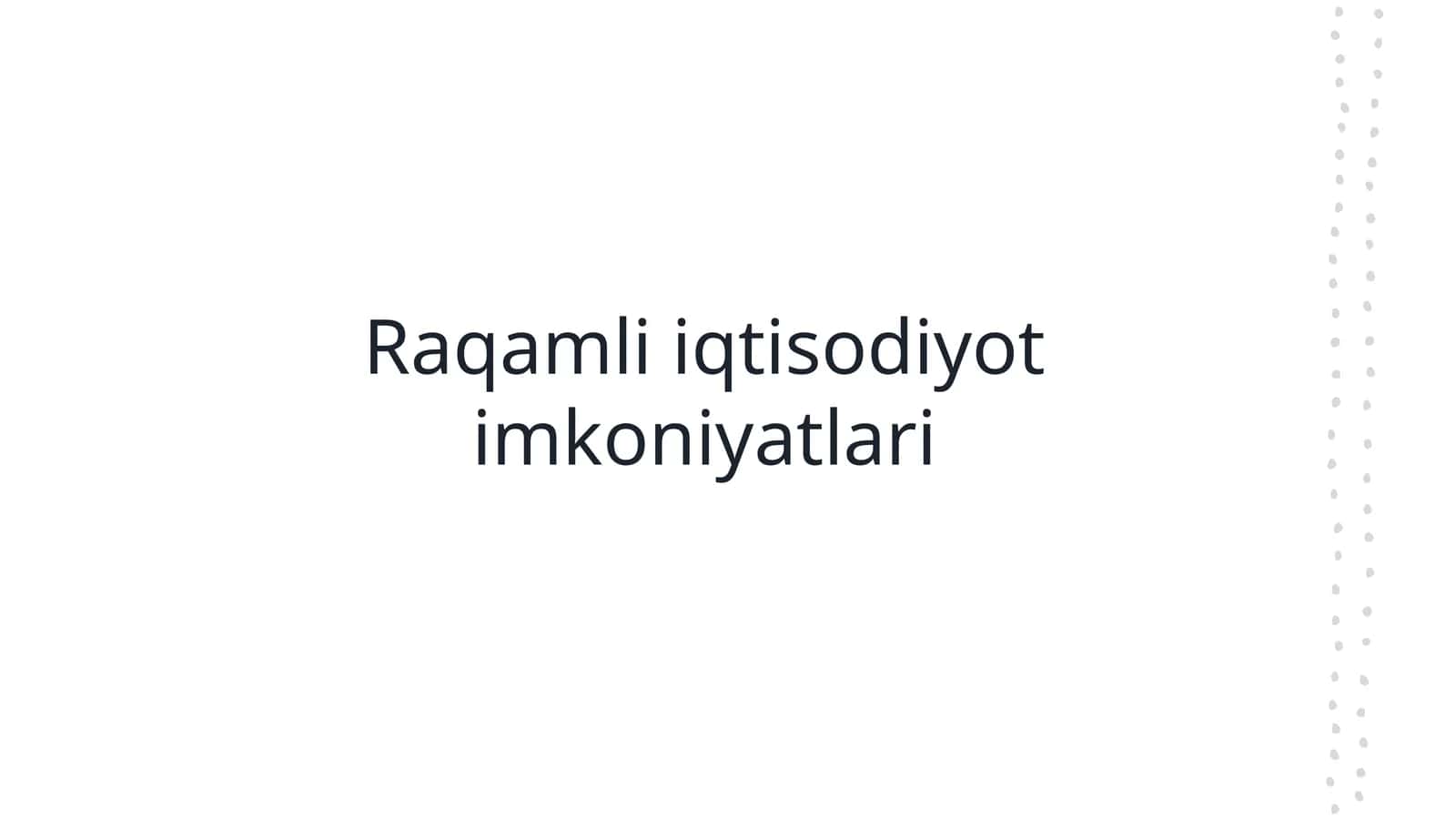 Raqamli iqtisodiyot 1