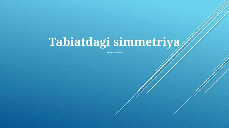 Tabiatdagi simmetriya 1