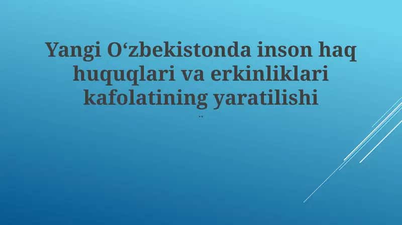 Inson haq huquqlari va erkinliklari kafolatining yaratilishi 1