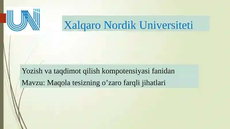 Maqola tesizning o’zaro farqli jihatlari