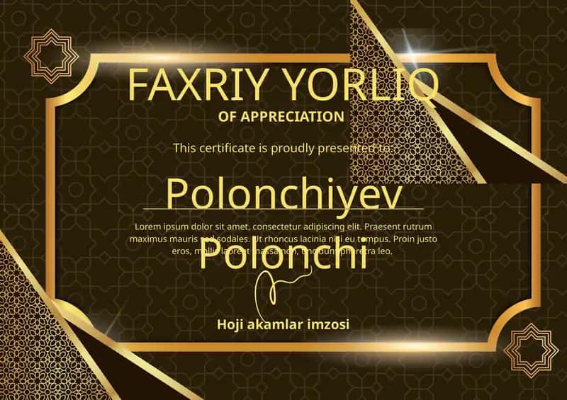 Faxriy yorliq shablon PowerPoint 1