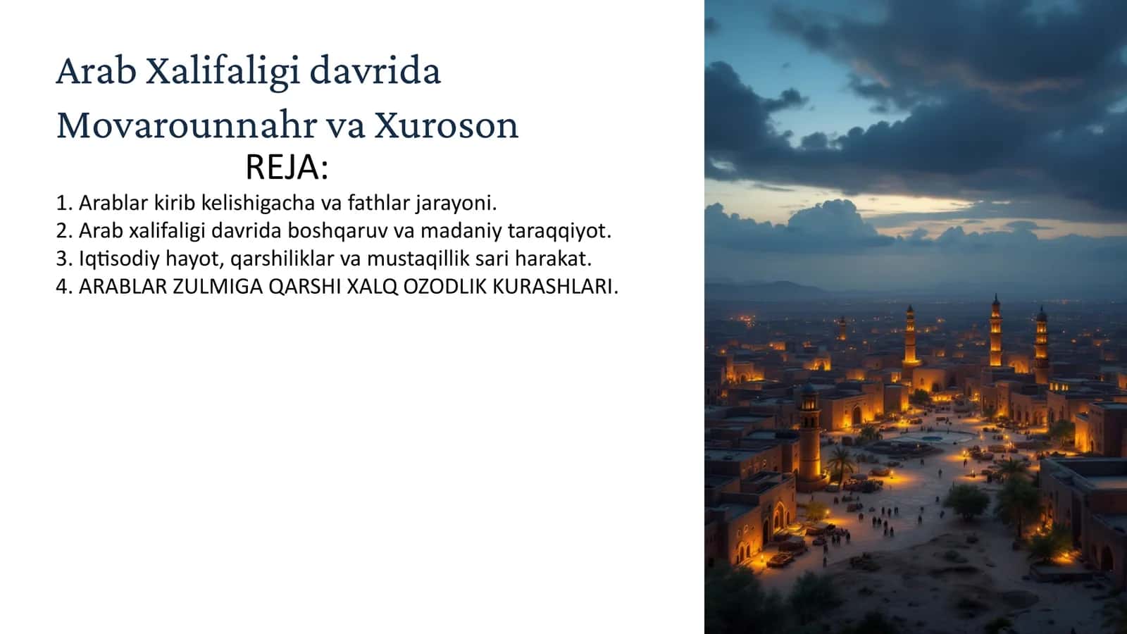 Arab Xalifaligi davrida Movarounnahr va Xuroson 1