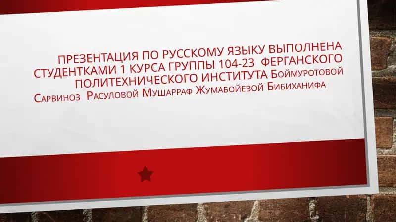 Презентация по русскому языку 1