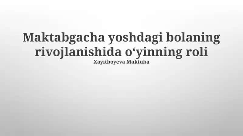 Bolaning rivojlanishi uchun maxsus o'yinlar 1