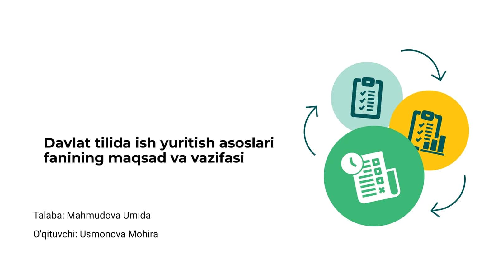 Davlat tilida ish yuritish asoslari fanining maqsad va vazifasi 1