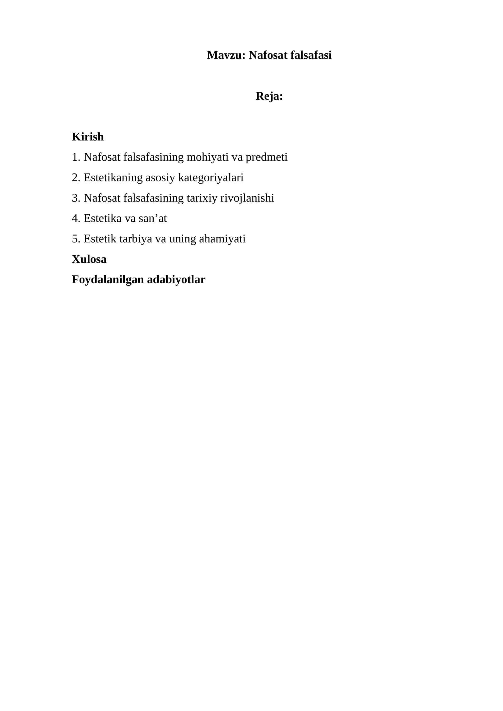 Nafosat falsafasi 1