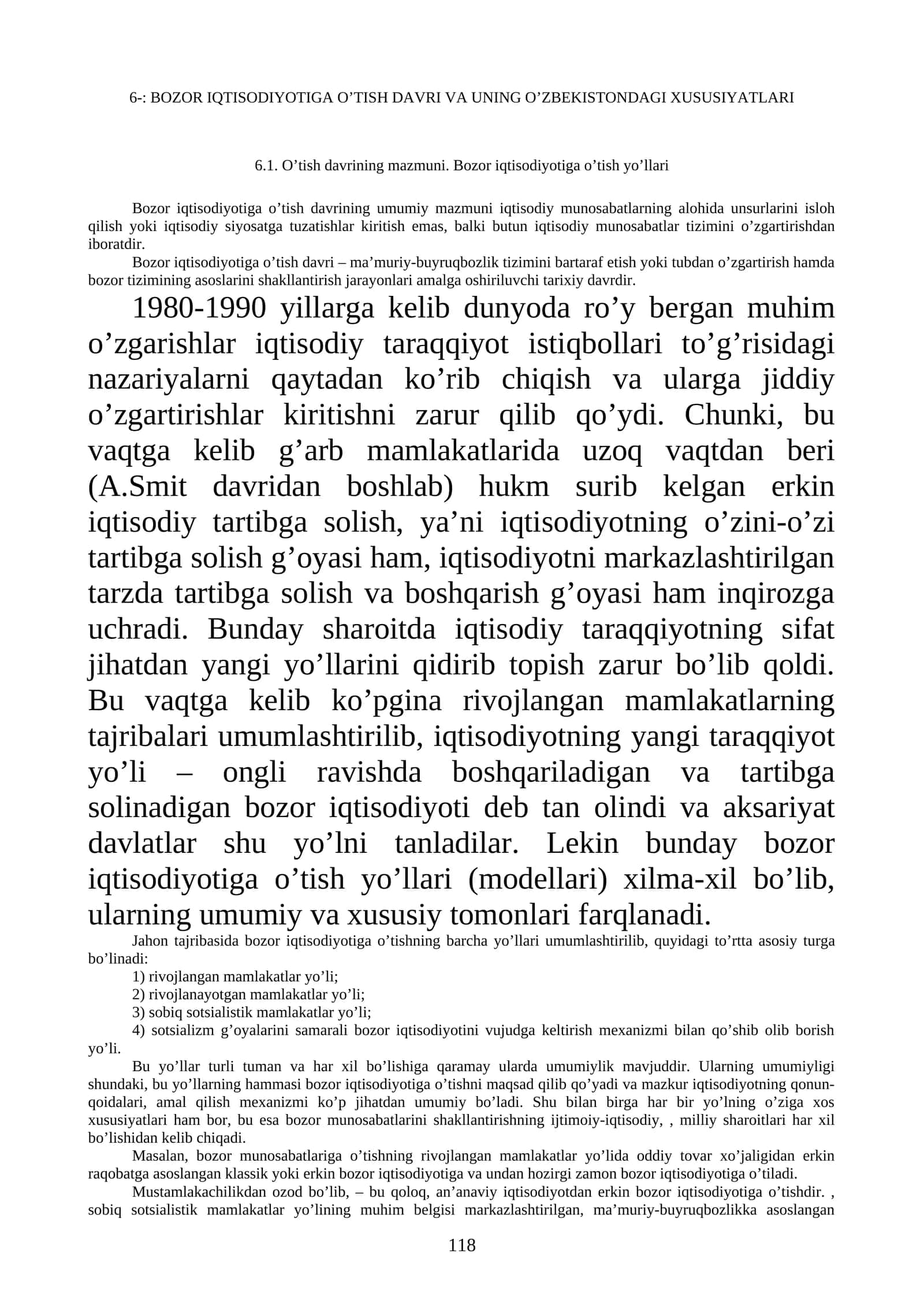 BOZOR IQTISODIYOTIGA O’TISH DAVRI VA UNING O’ZBЕKISTONDAGI XUSUSIYATLARI 1