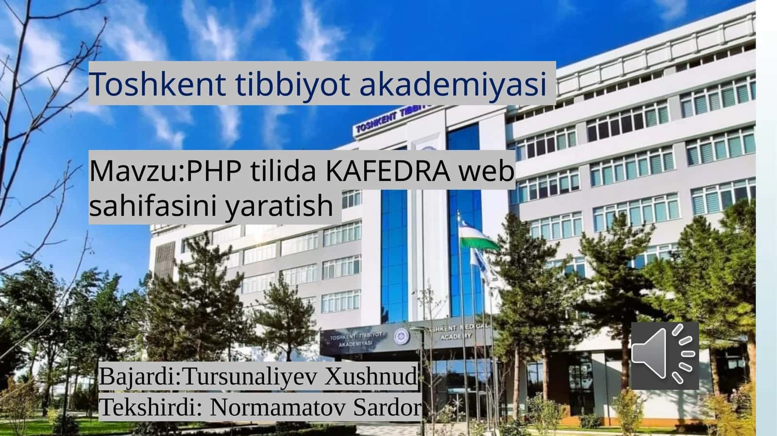 PHP tilida KAFEDRA vebsahifasini yaratish 1
