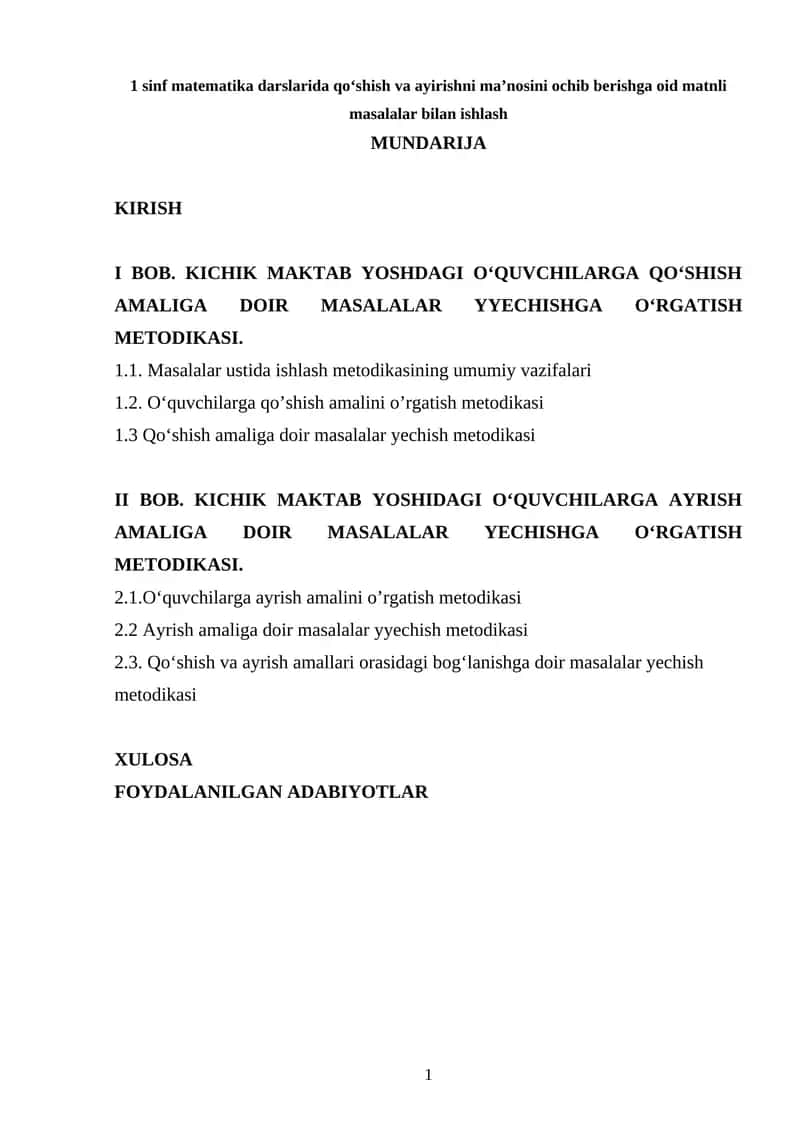 Matematika darslari 1