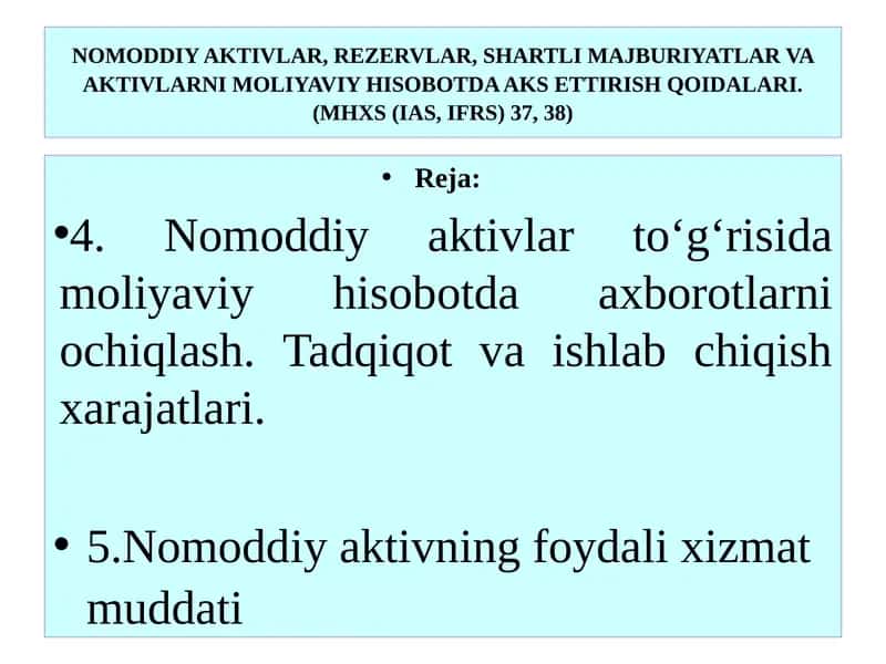 Moliyaviy hisobotning xalqaro standartlari 1