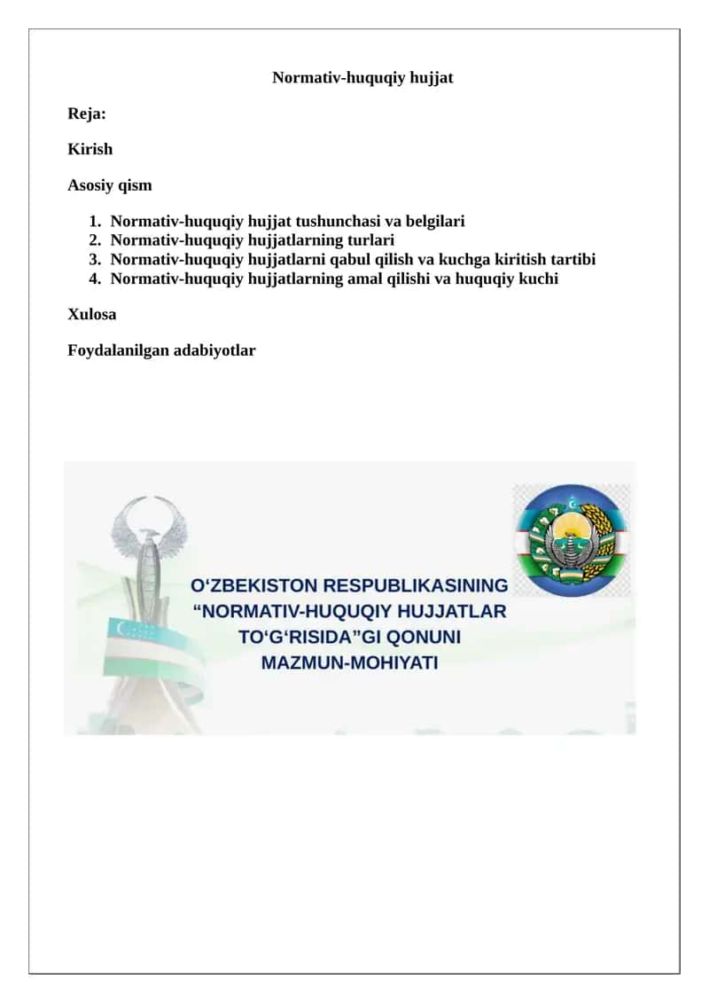 Normativ-huquqiy hujjat 1