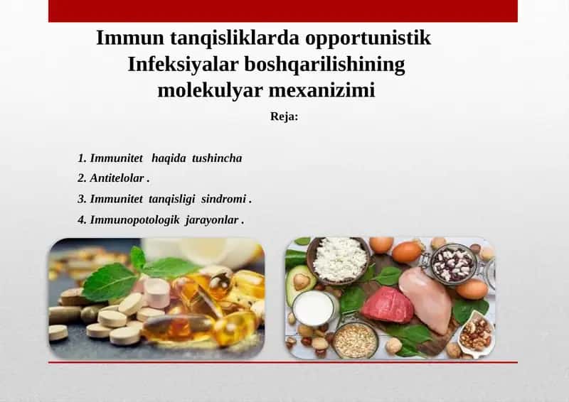 Immuntanqisliklardaopportunistik Infeksiyalar boshqarilishining molekulyar mexanizimi 1