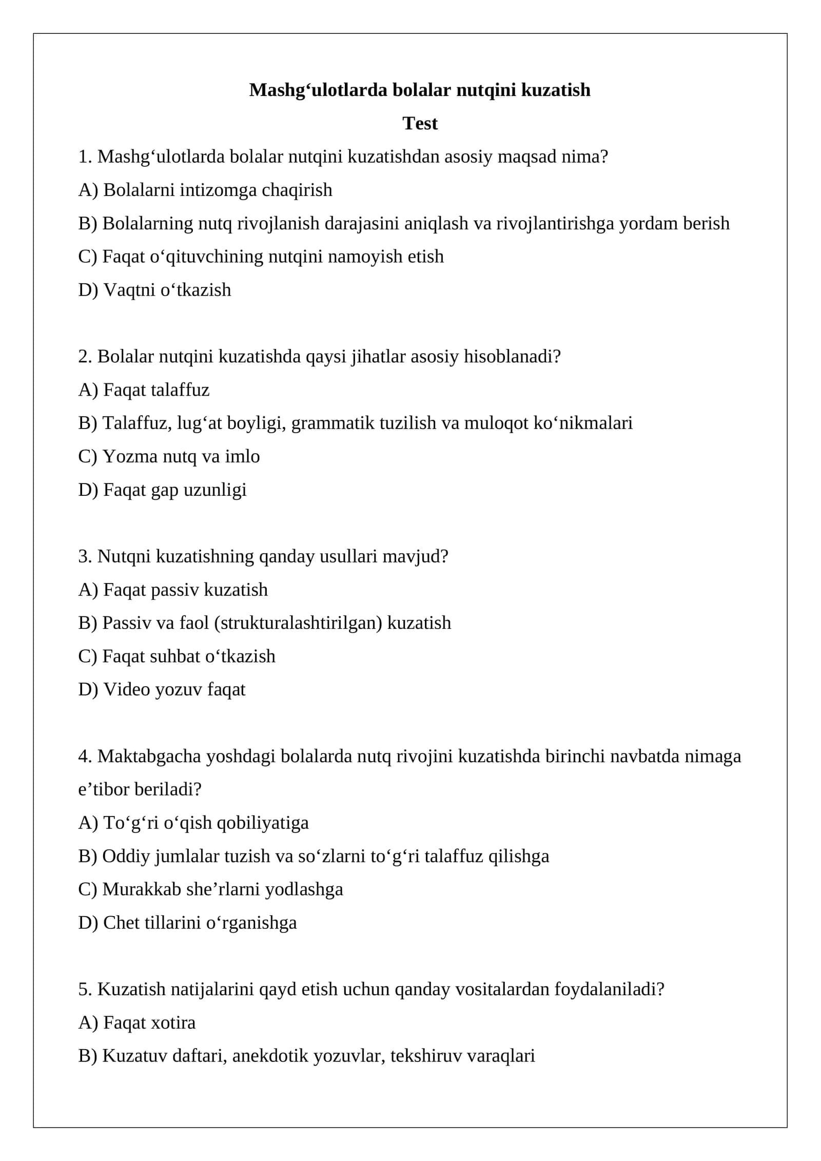 Mashg‘ulotlarda bolalar nutqini kuzatish 1