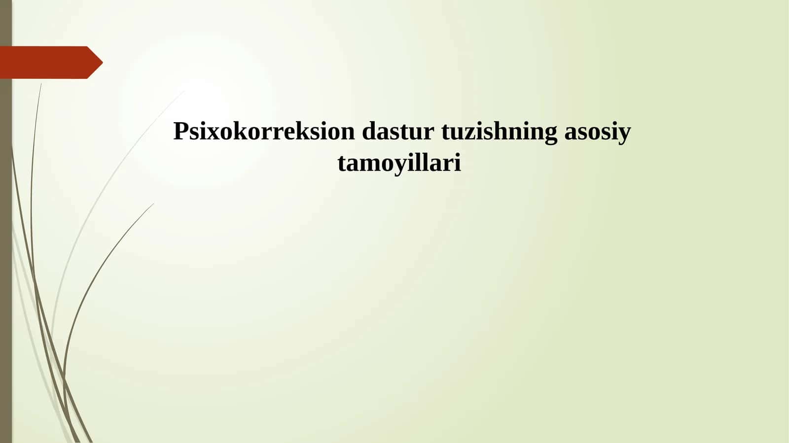 Psixokorreksion dastur tuzishning asosiy tamoyillari (konsultatsiya) 1