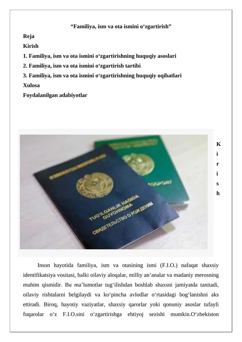 Familiya, ism va ota ismini o‘zgartirish 1