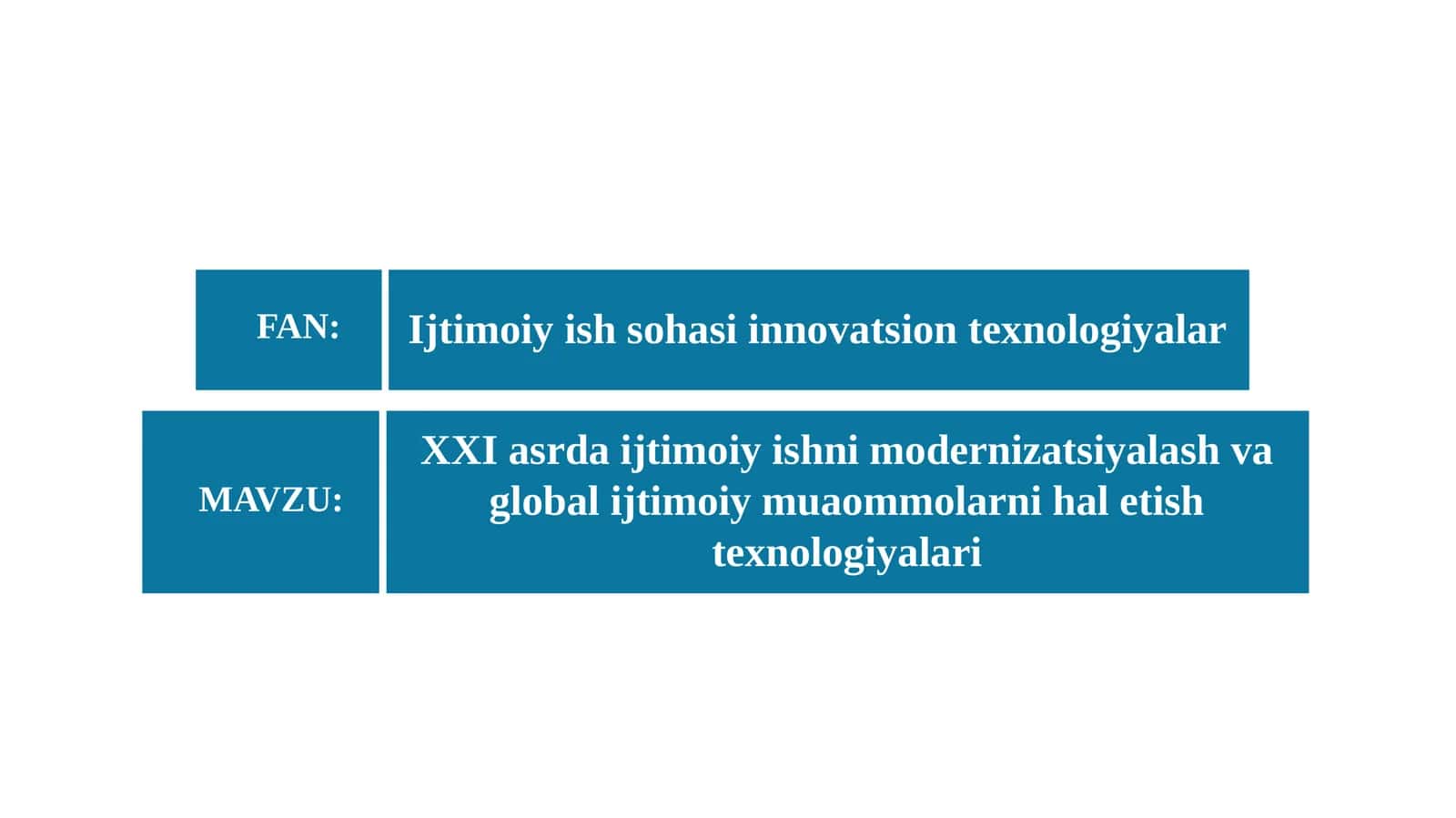 XXI asrda ijtimoiy ishni modernizatsiyalash va global ijtimoiy muaommolarni hal etish texnologiyalar 1