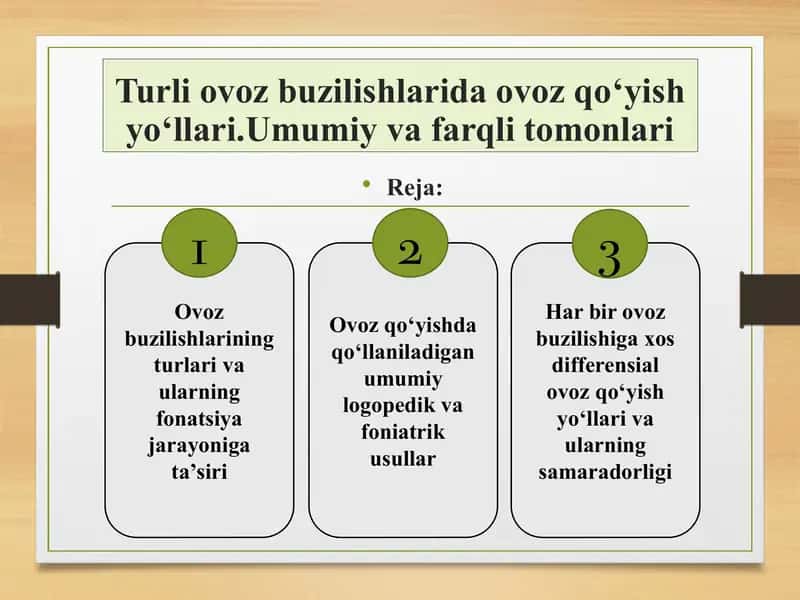 Turli ovoz buzilishlarida ovoz qo‘yish yo‘llari.Umumiy va farqli tomonlari 1