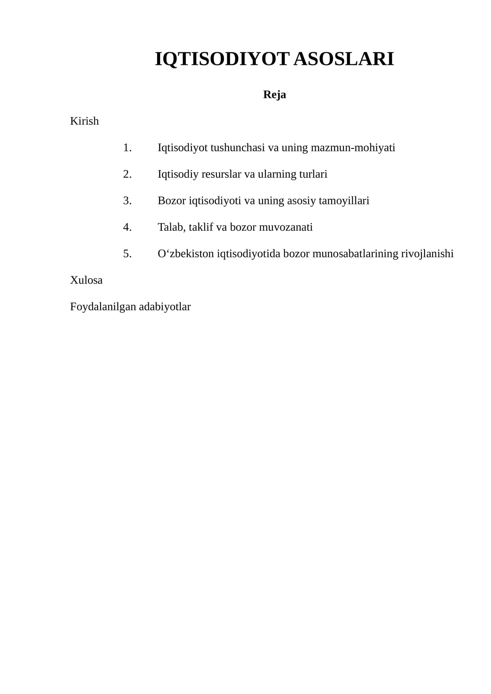 IQTISODIYOT ASOSLARI 1