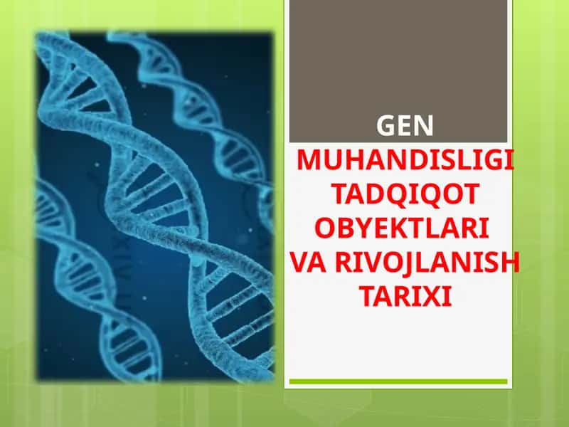 GEN MUHANDISLIGI TADQIQOT OBYEKTLARI VA RIVOJLANISH TARIXI 1