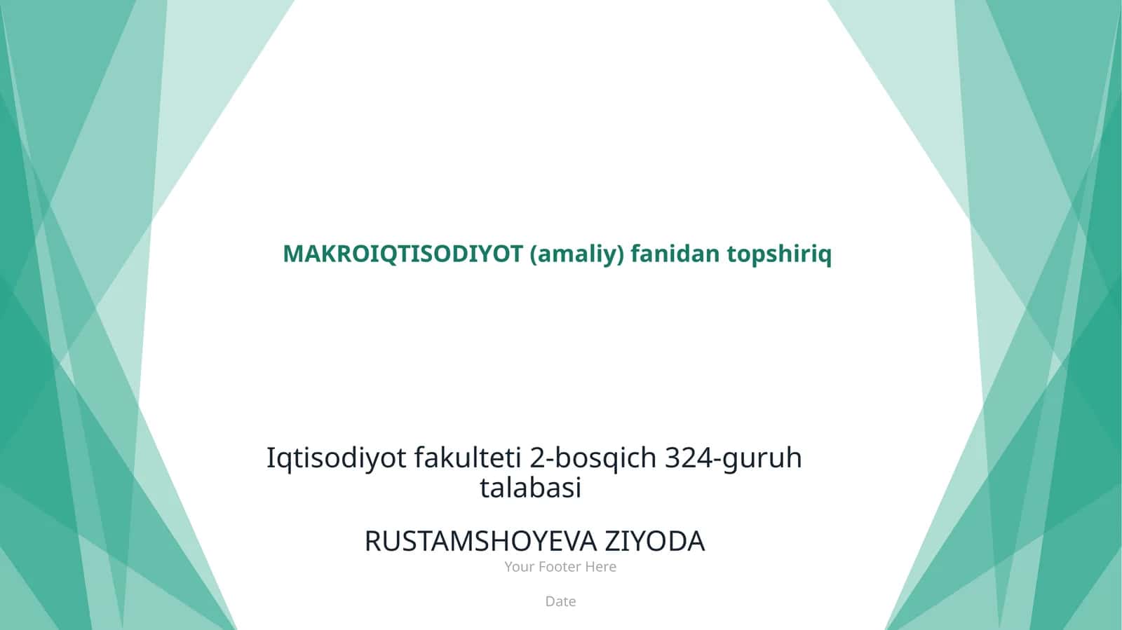 MAKROIQTISODIYOT (amaliy) fanidan topshiriq 1