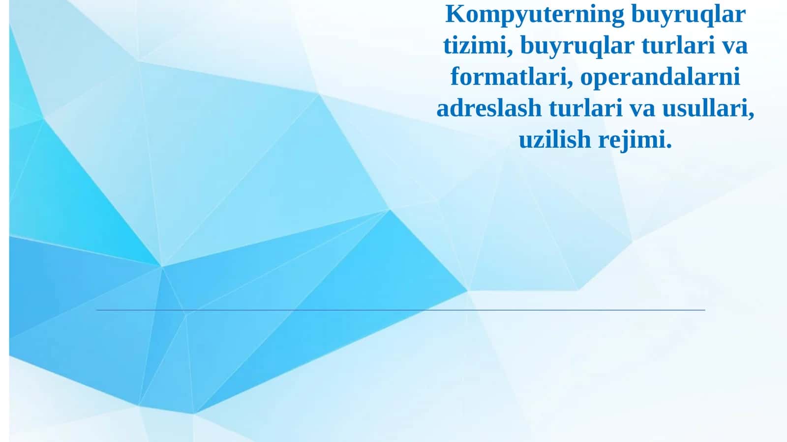Kompyuterning buyruqlar tizimi 1