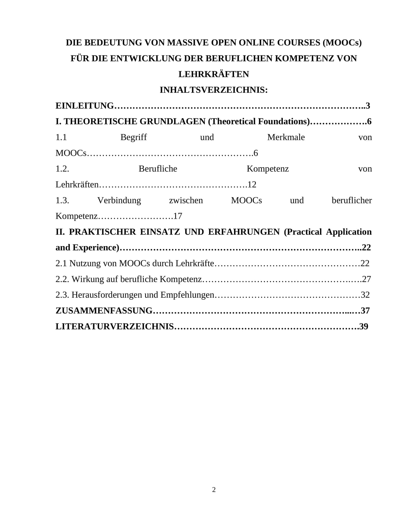 MASSIVE OPEN ONLINE COURSES (MOOCs) FÜR DIE ENTWICKLUNG DER BERUFLICHEN KOMPETENZ VON LEHRKRÄFTEN 1