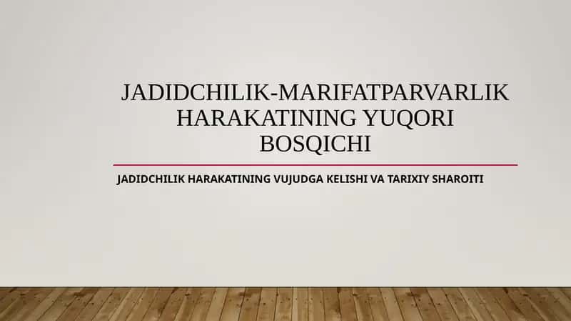 Jadidchilik harakati 1