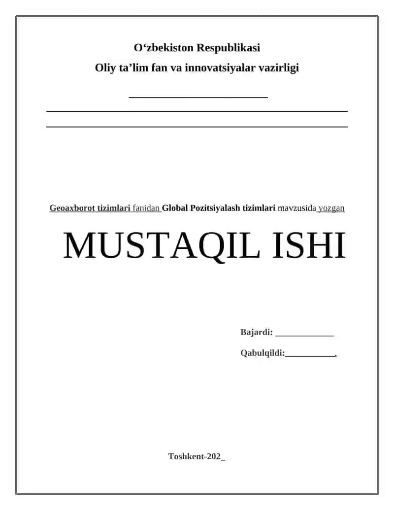 Global Pozitsiyalash tizimlari