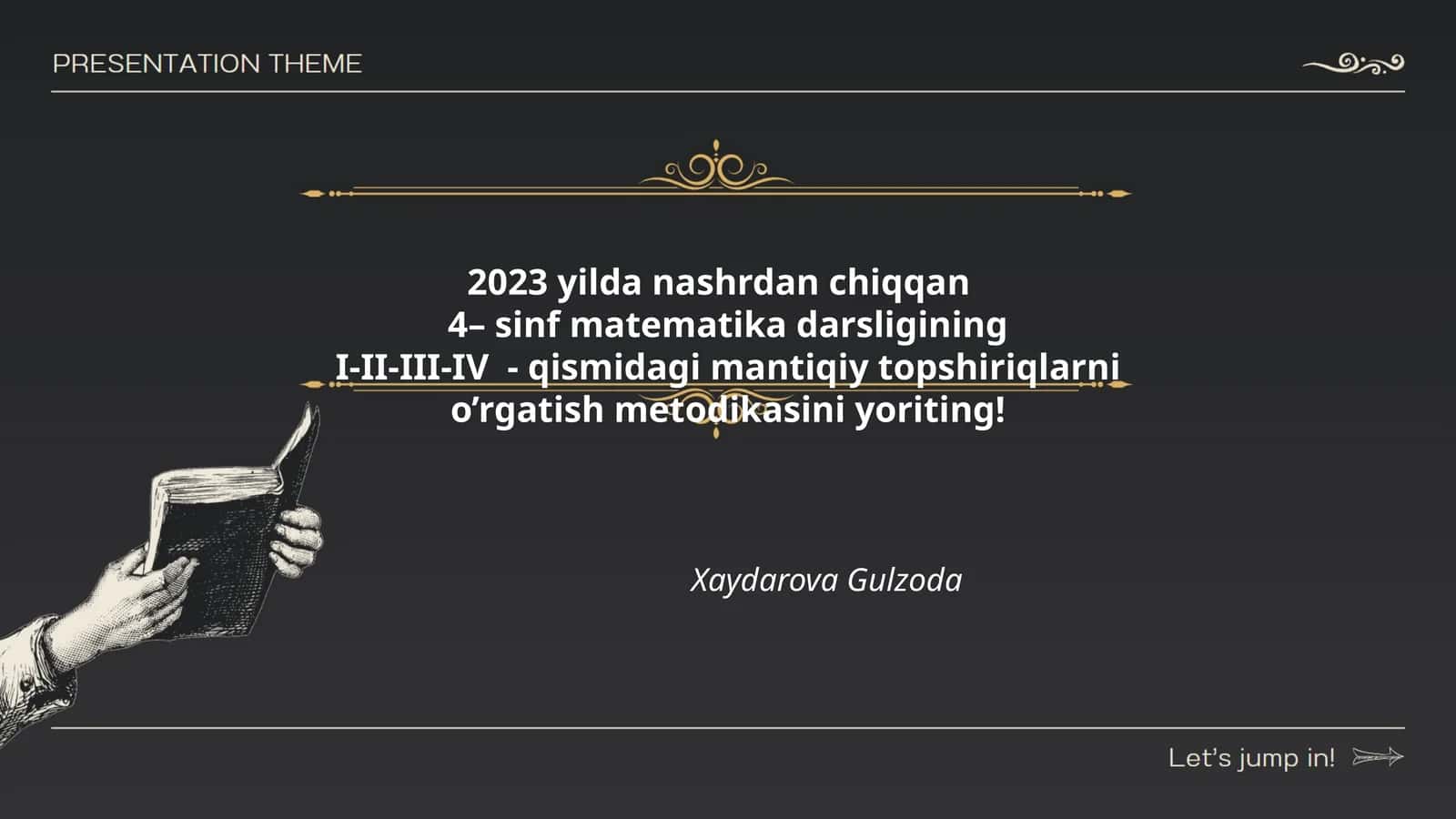 4– sinf matematika darsligi mantiqiy topshiriqlar metodikasi 1
