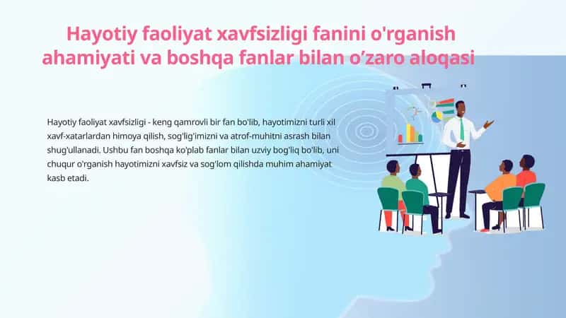 Hayotiy faoliyat xavfsizligi fanini o'rganish ahamiyati va boshqa fanlar bilan o’zaro aloqasi 1