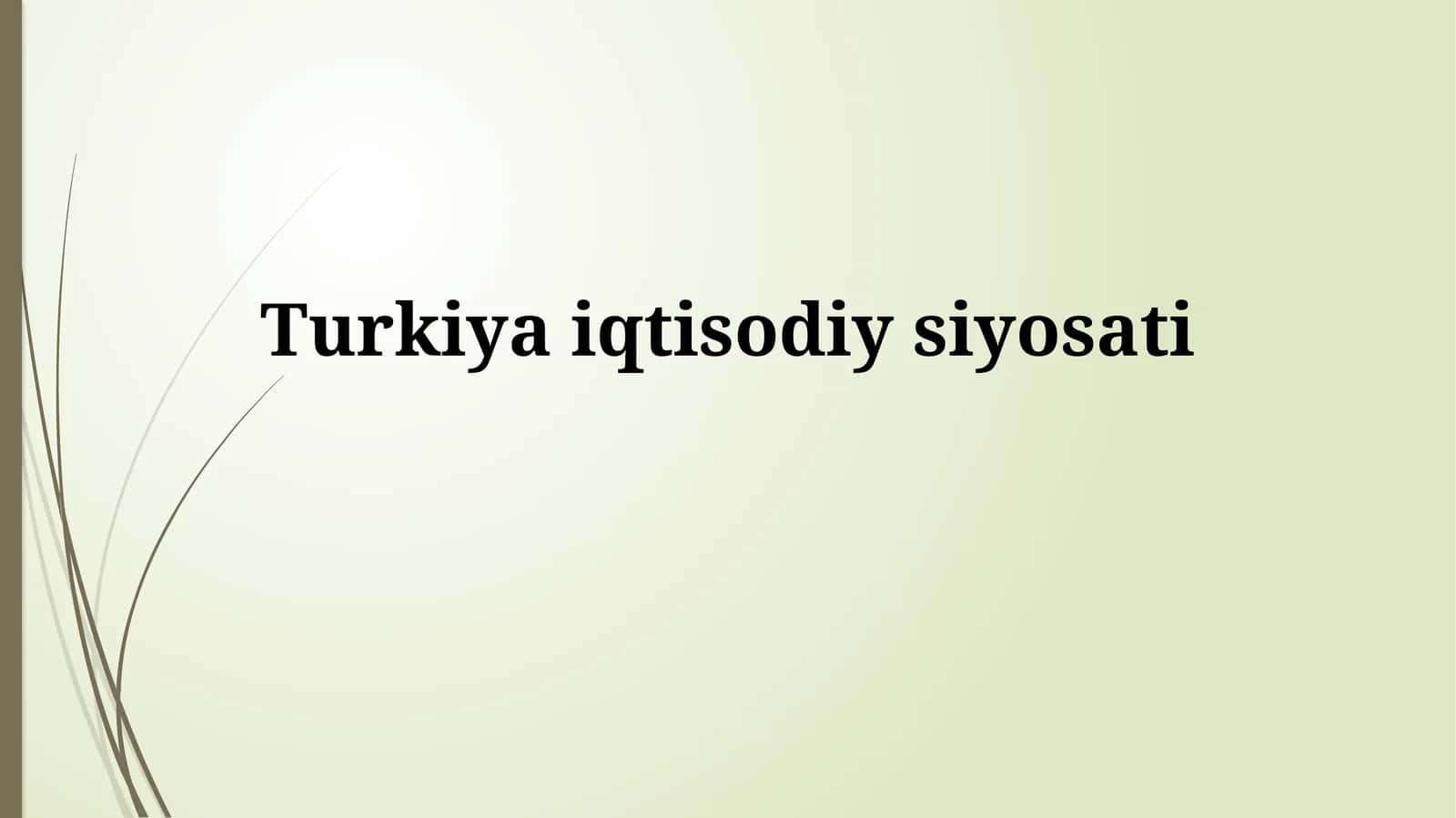 Turkiyaiqtisodiysiyosati 1