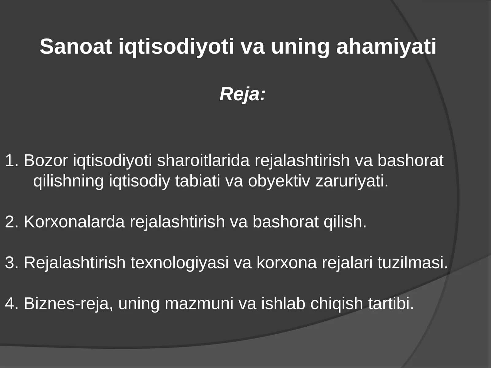 Sanoat iqtisodiyoti va uning ahamiyati 1