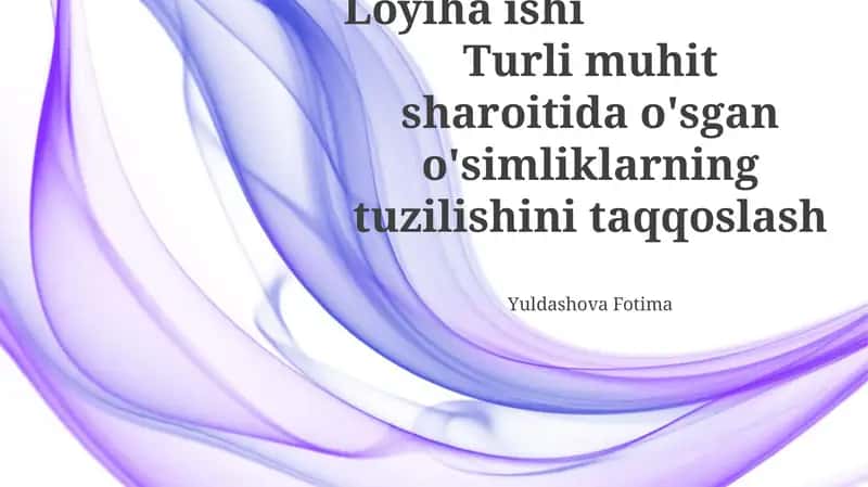 O'simlik Tuzulişidagi O'zgarishlarning Ekologik Omillar bilan Bog'liqligi 1