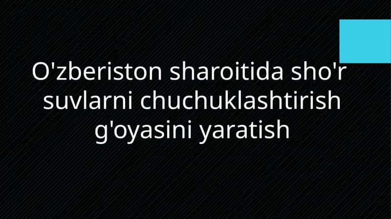 O'zberistonsharoitidasho'r suvlarnichuchuklashtirish 1