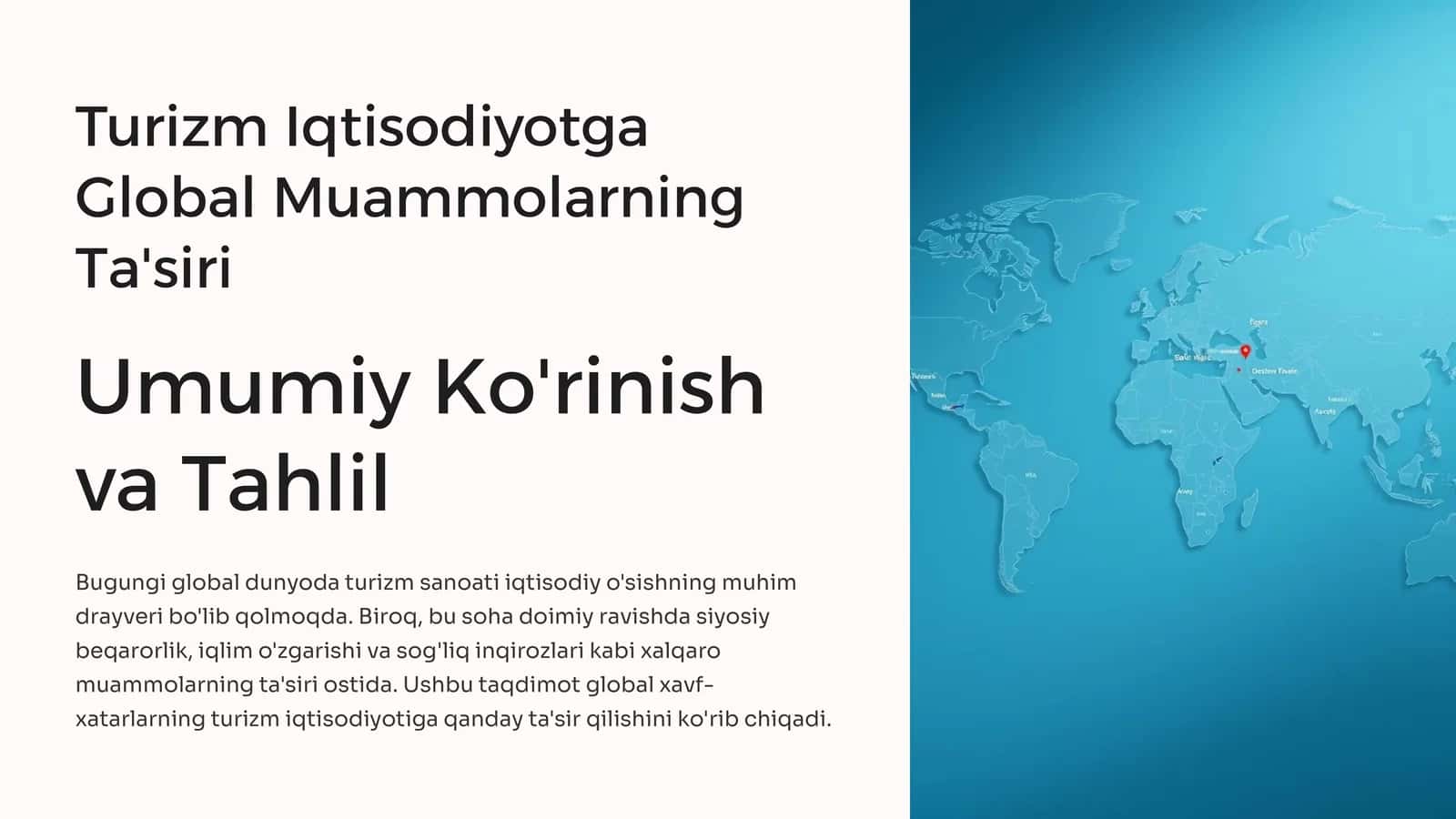 Turizm Iqtisodiyotga Global Muammolarning Ta'siri 1