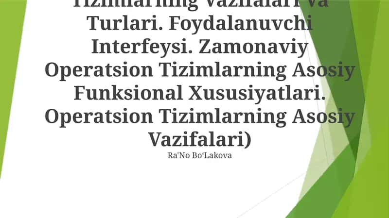 Operatsion Tizimlar 1