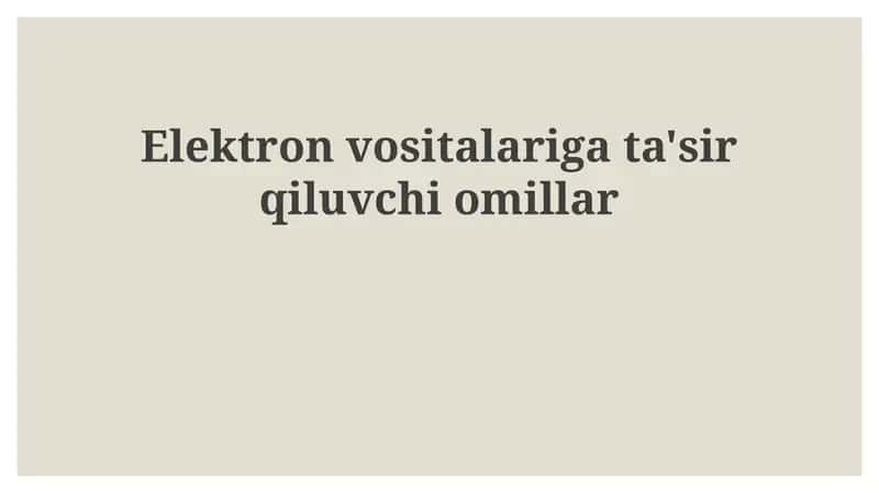 Elektron qurilmalar 1